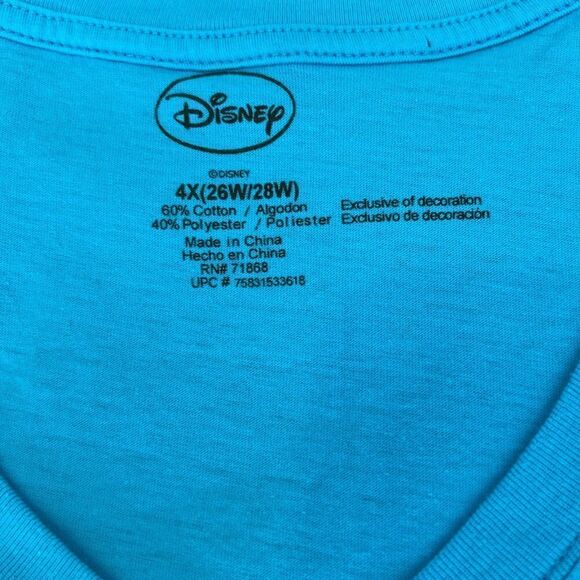 Disney Tinkerbell “flirt” size 4X short sleeve cropped turquoise tshirt EUC - Picture 4 of 8